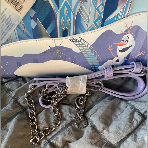 Loungefly Disney Frozen Elsa Olaf Anna Kristoff Castle Crossbody Bag/purse - Picture 2 of 12